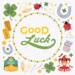 Vector Decorating Design Made Of Lucky Charms, And The Words.. With Regard To Good Luck Card Template