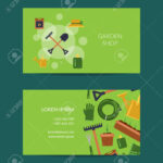 Vector Flat Gardening Icons Business Card Template For Farm And.. In Gardening Business Cards Templates