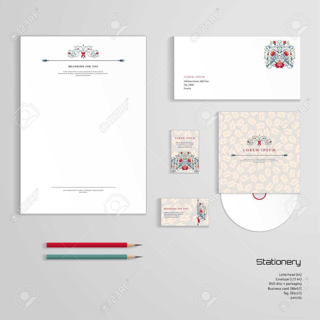 Vector Identity Templates. Letterhead, Envelope, Business Card,.. In Business Card Letterhead Envelope Template