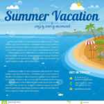 Vector Illustration Of The Sea Island Beach Background Stock Inside Island Brochure Template
