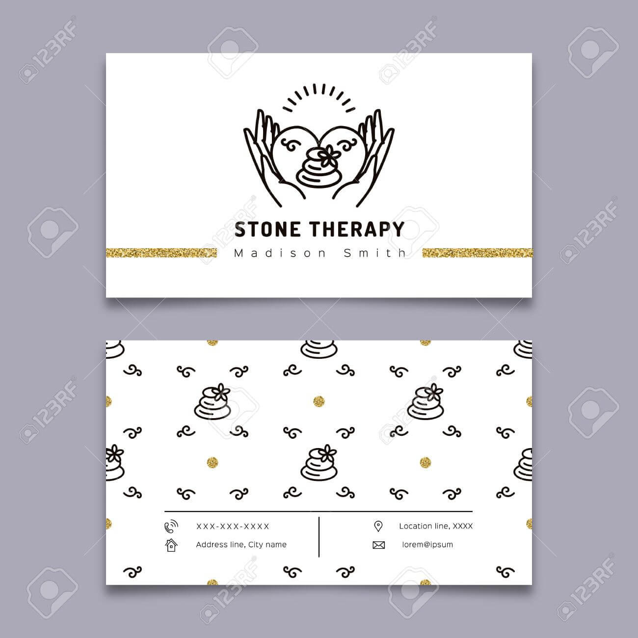 Vector Stone Therapy Business Card Template. Stone Massage, Beauty.. Regarding Massage Therapy Business Card Templates