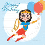 Vector Superhero Happy Birthday Card – Download Free Vectors Within Superhero Birthday Card Template