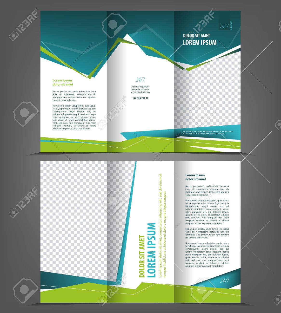Vector Tri Fold Brochure Template Design, Concept Business Trifold.. Regarding 3 Fold Brochure Template Free Download