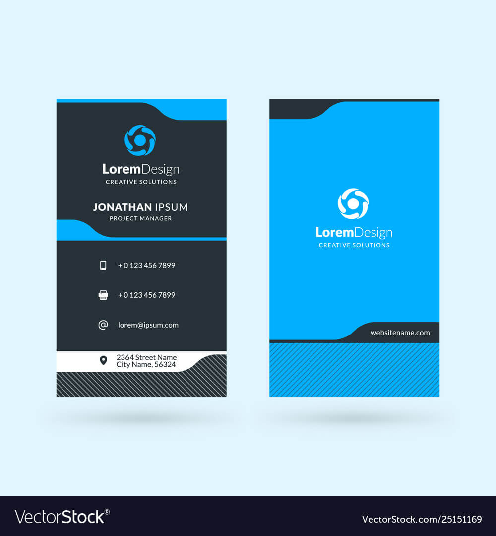 Vertical Double Sided Business Card Template Pertaining To Double Sided Business Card Template Illustrator