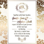 Vintage Baroque Style Wedding Invitation Card Template.. Elegant.. within Invitation Cards Templates For Marriage