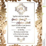Vintage Baroque Style Wedding Invitation Card Template For Church Wedding Invitation Card Template