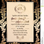 Vintage Baroque Style Wedding Invitation Card Template Inside Church Wedding Invitation Card Template