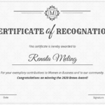 Vintage Certificate Of Recognition Template With Regard To Volunteer Award Certificate Template