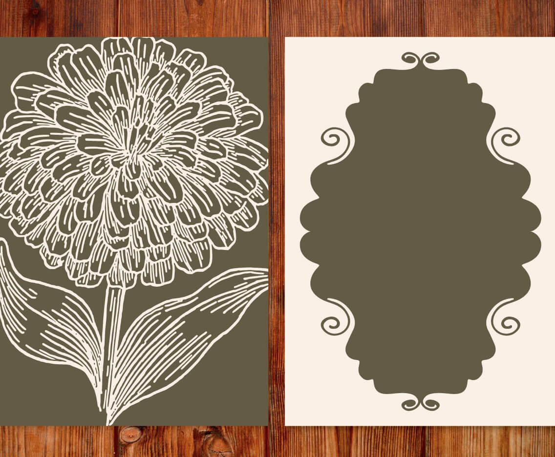 Vintage Flower Card Template Ai, Svg, Eps File | Free For Free Svg Card Templates