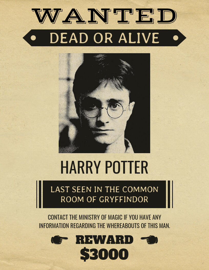 Vintage Harry Potter Wanted Poster Template Intended For Harry Potter Certificate Template