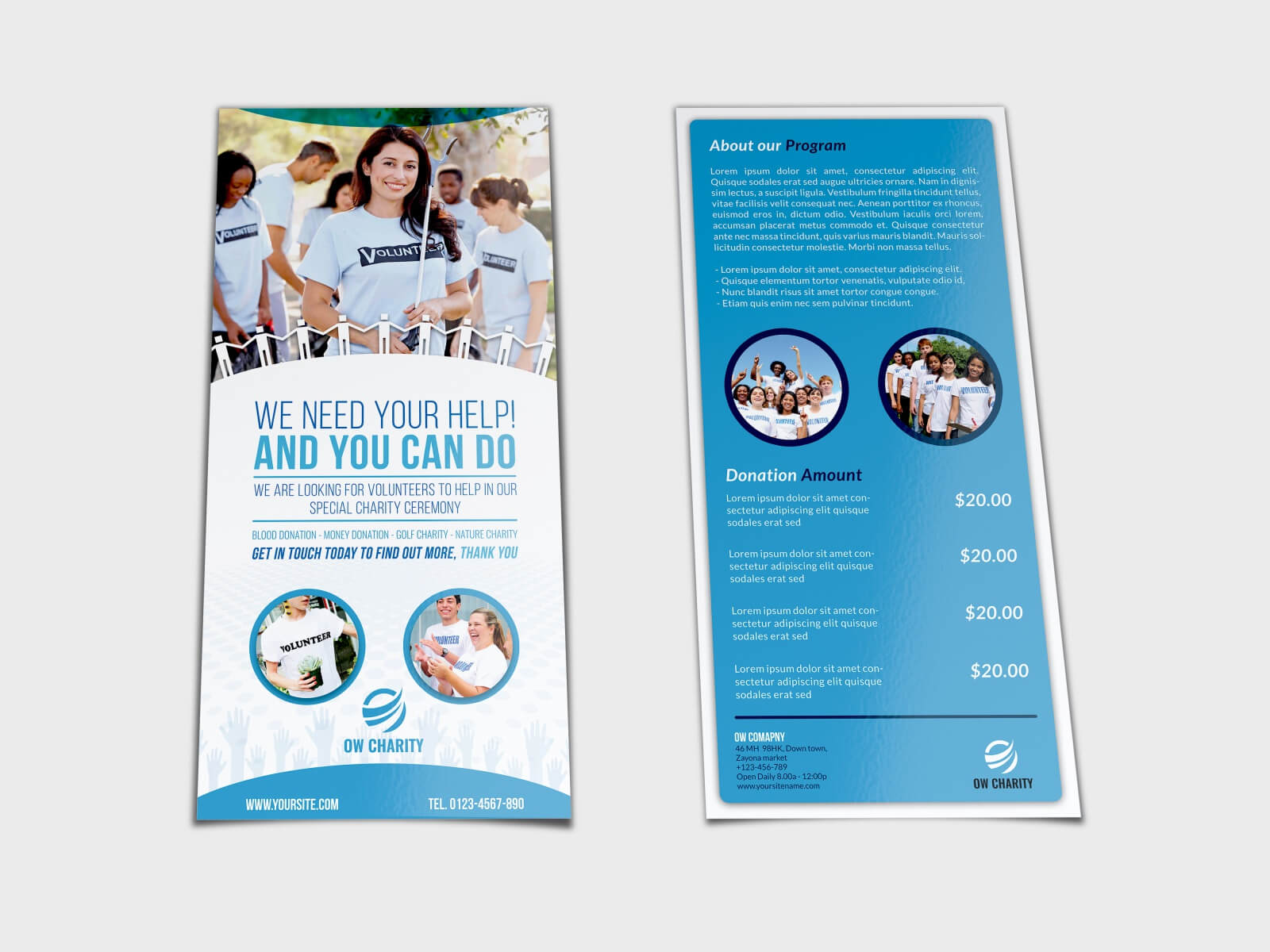 Volunteer Flyer Template Dl Sizeowpictures On Dribbble Regarding Volunteer Brochure Template