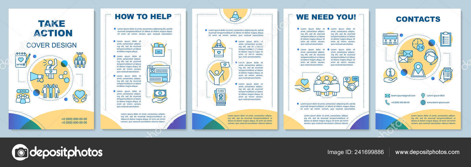 Volunteering Activity Brochure Template Layout Take Action Within Volunteer Brochure Template