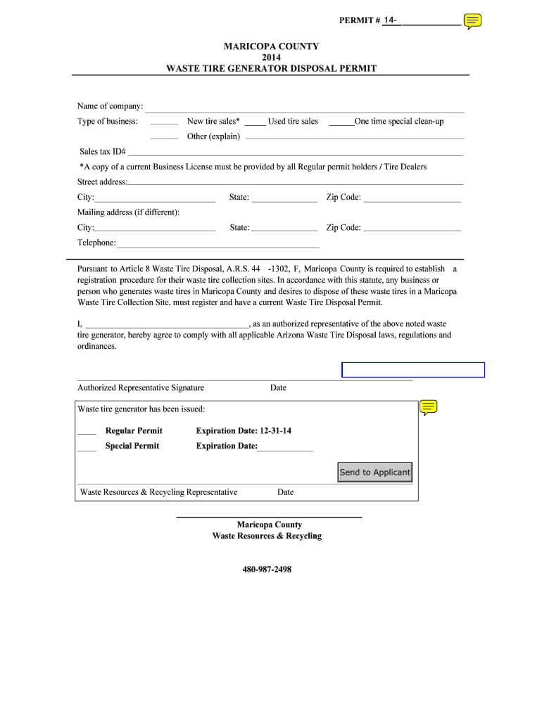 Waste Tire Disposal Maricopa County – Fill Out And Sign Printable Pdf  Template | Signnow Within Certificate Of Disposal Template