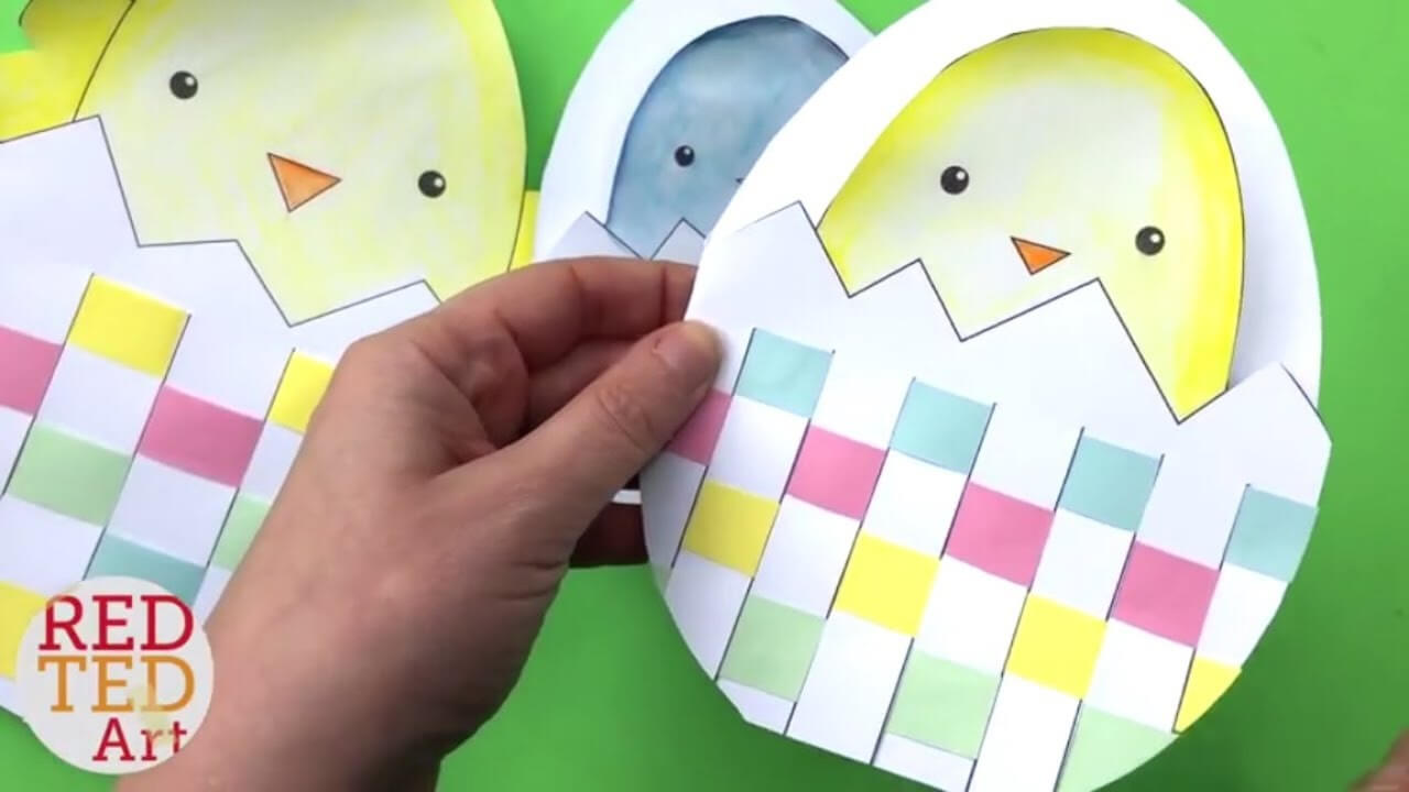 Weaving Chick Cards With Template - Easy Easter Card Diy Ideas With Regard To Easter Card Template Ks2
