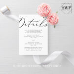 Wedding Details Card Template Fully Editable Printable Within Wedding Hotel Information Card Template