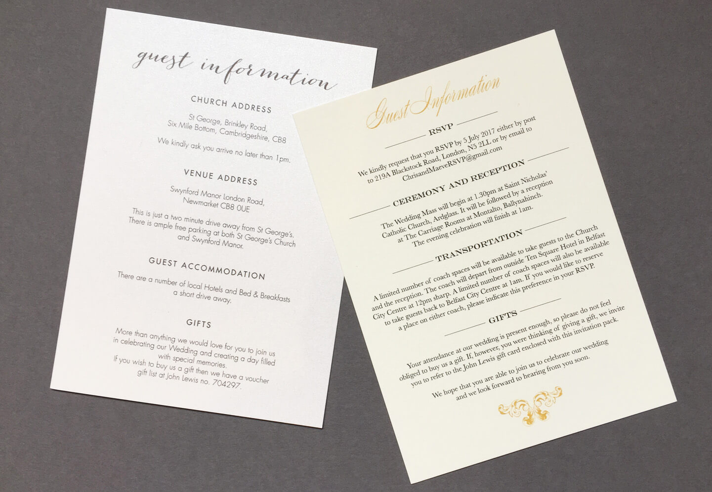 Wedding Guest Information Cards – What To Include | Foil With Wedding Hotel Information Card Template