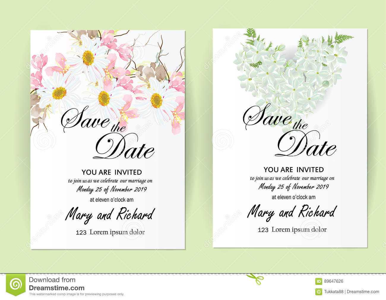 Wedding Invitation Card Flowers,jasmine Stock Illustration Throughout Wedding Card Size Template