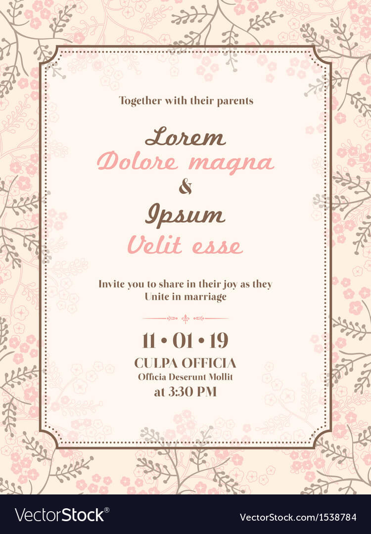 Wedding Invitation Card Template Inside Invitation Cards Templates For Marriage
