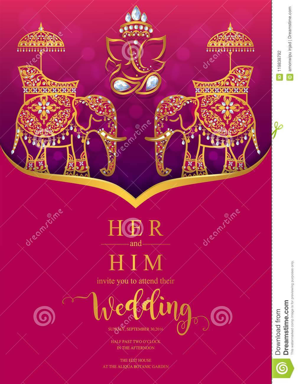 Wedding Invitation Card Templates . Stock Vector Pertaining To Indian Wedding Cards Design Templates