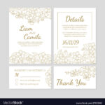 Wedding Invitation Template Set Thank You Card Throughout Template For Wedding Thank You Cards