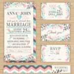Wedding Invitation Template, Thank You Card, Save The Date, Rsvp.. Pertaining To Template For Rsvp Cards For Wedding