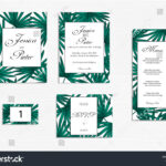 Wedding Invitations Set Mockup Tropical Design Within Wedding Card Size Template