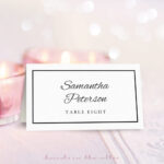 Wedding Place Card Template | Free Download | Hands In The Attic Regarding Place Card Size Template