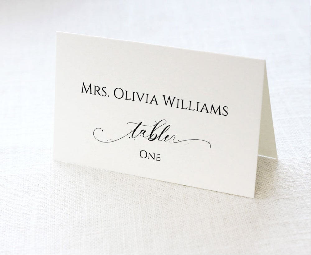 Wedding Place Card Template, Printable Seating Card, Name Card, Escort  Card, Editable Pdf Template, Table Number Card, Calligraphy, Ift  For Table Name Card Template