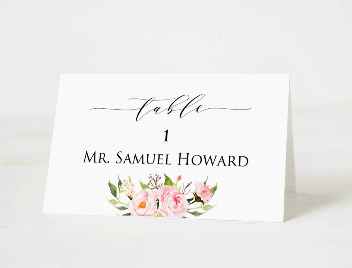 Wedding Place Cards Template Printable Head Table Card With Table Place Card Template Free Download