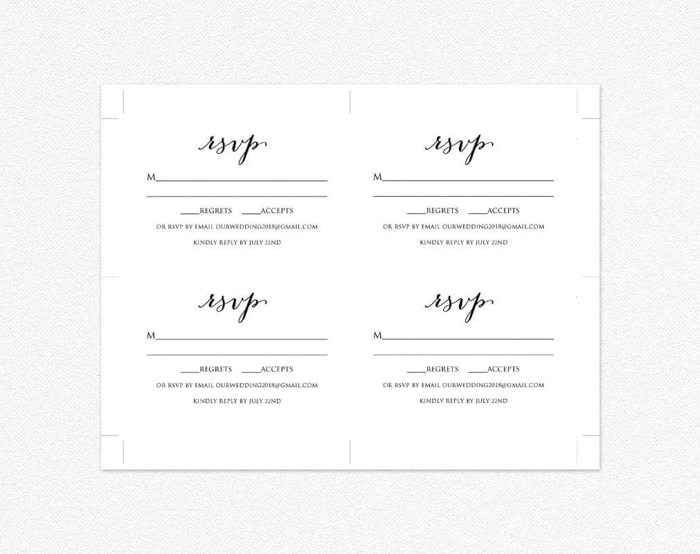 Wedding Rsvp Card Template · Wedding Templates And Printables Throughout Free Printable Wedding Rsvp Card Templates