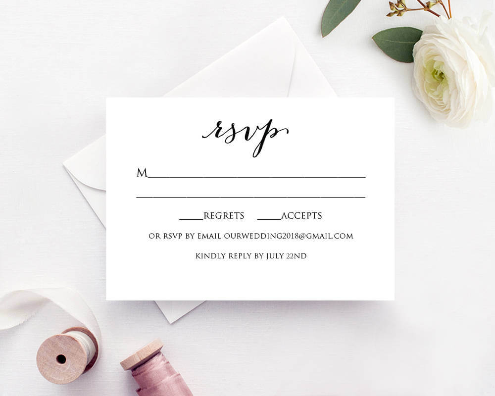 Wedding Rsvp Card Template With Regard To Template For Rsvp Cards For Wedding