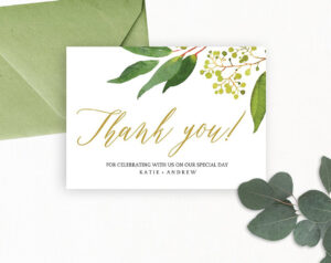Wedding Thank You Card Editable Template – Free Print inside Template For Wedding Thank You Cards