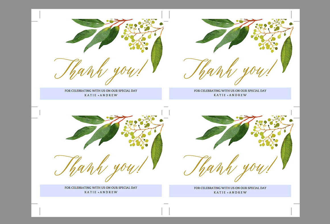 Wedding Thank You Card Editable Template – Free Print Within Template For Wedding Thank You Cards
