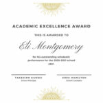 White & Gold Elegant Academic Award Certificate – Templates Throughout Academic Award Certificate Template