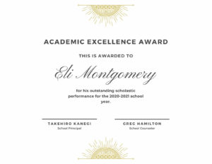 White &amp; Gold Elegant Academic Award Certificate - Templates throughout Academic Award Certificate Template