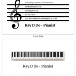 White Pianist Music Business Card Template within Dog Grooming Record Card Template