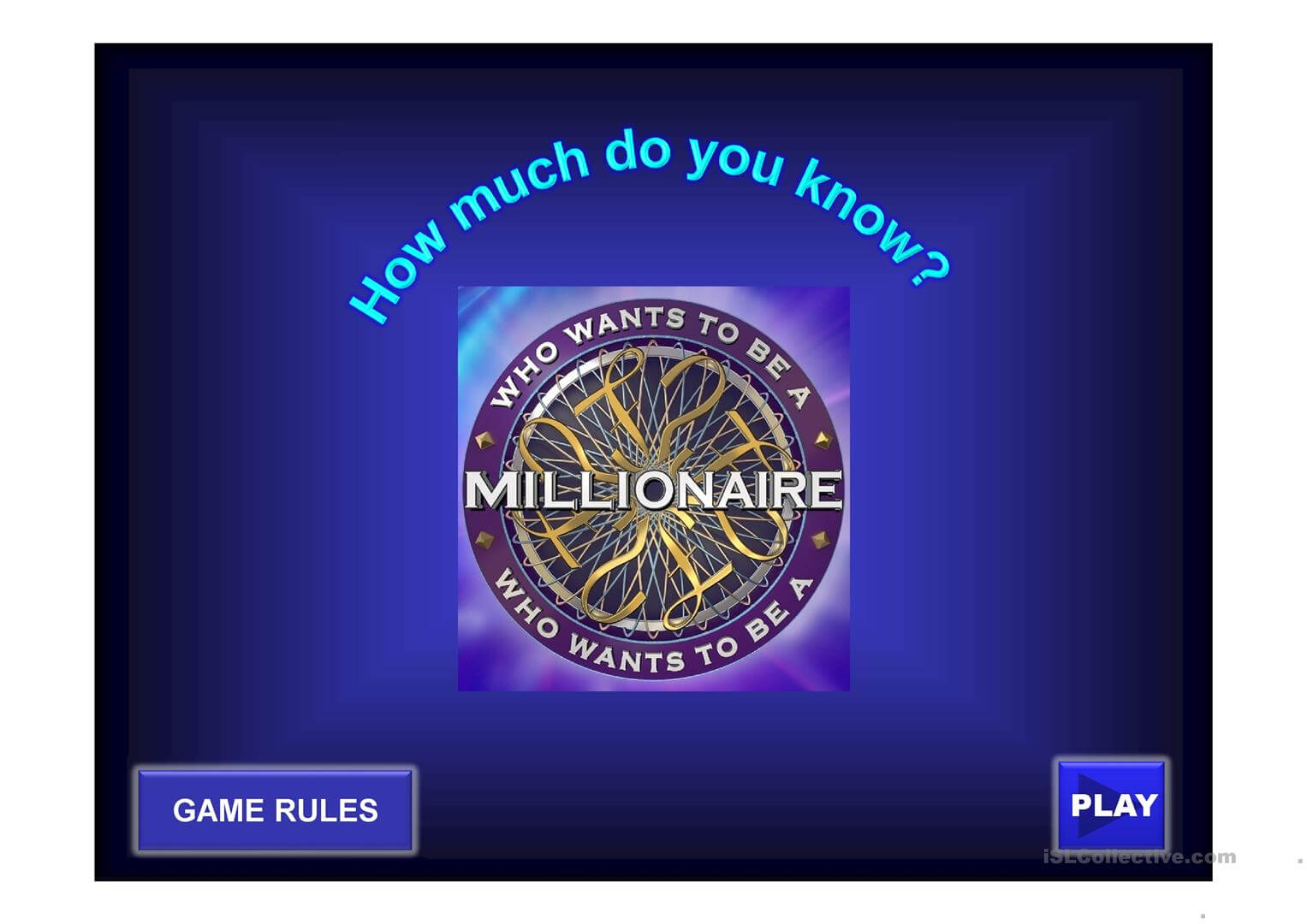 Who Wants To Be A Millionaire (Superlative) – English Esl Intended For Who Wants To Be A Millionaire Powerpoint Template