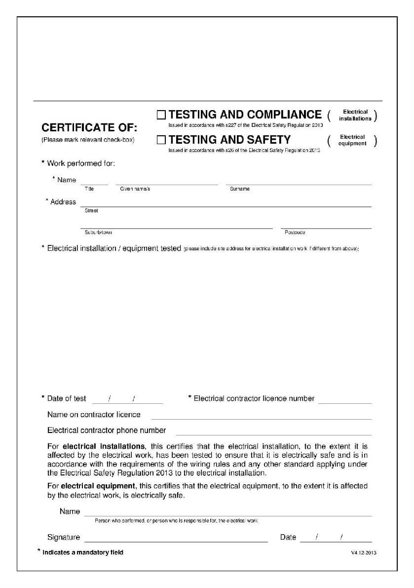 Why You Need An Electrical Compliance Certificate – Blog In Certificate Of Compliance Template