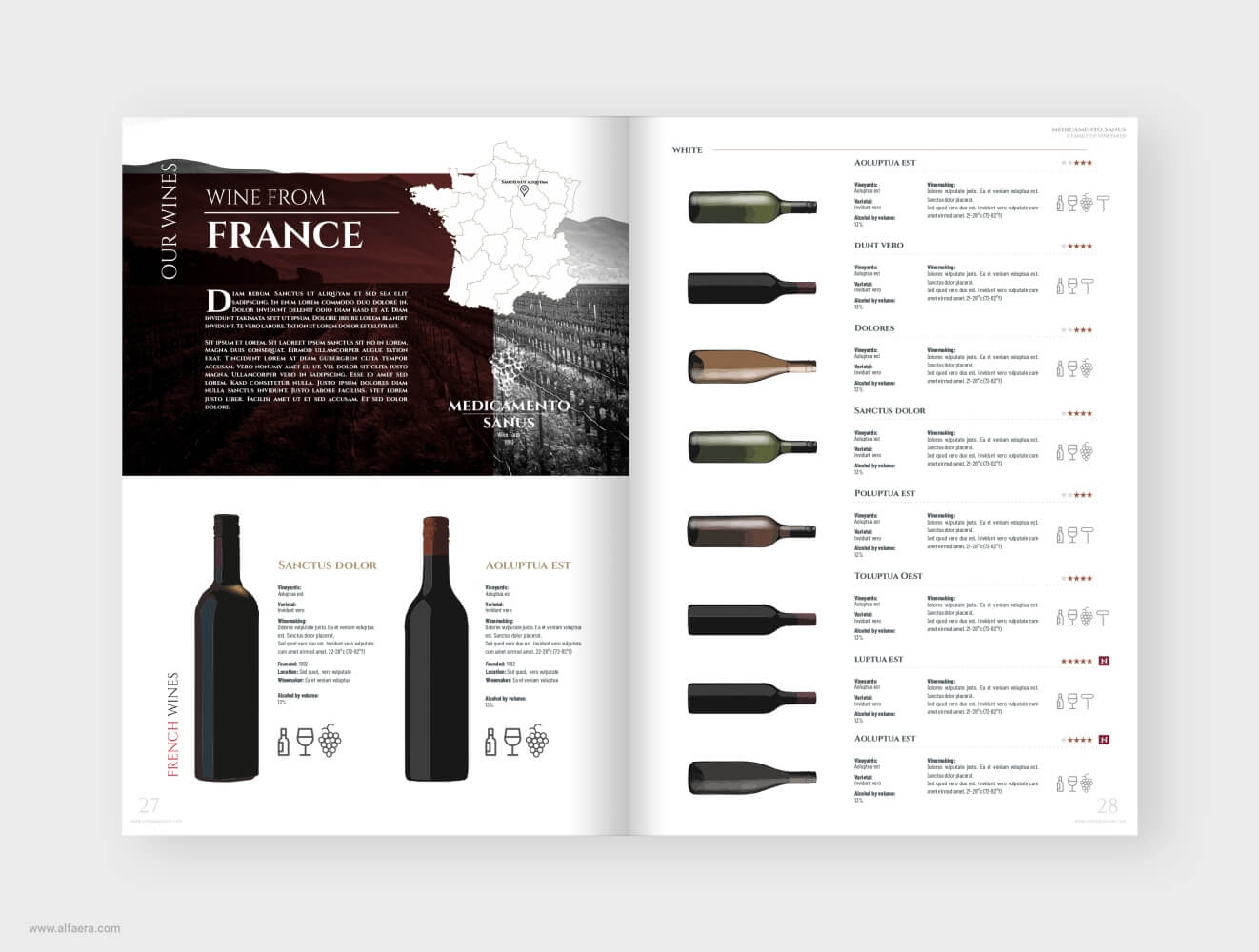 Wine Catalog Brochure Template In Wine Brochure Template