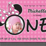 Wonderful Minnie Mouse Birthday Invitation Card Template Regarding Minnie Mouse Card Templates