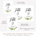 Wreath Table Numbers Template, L3 Throughout Table Number Cards Template