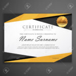 Yellow And Black Geometric Certificate Award Design Template Pertaining To Award Certificate Design Template