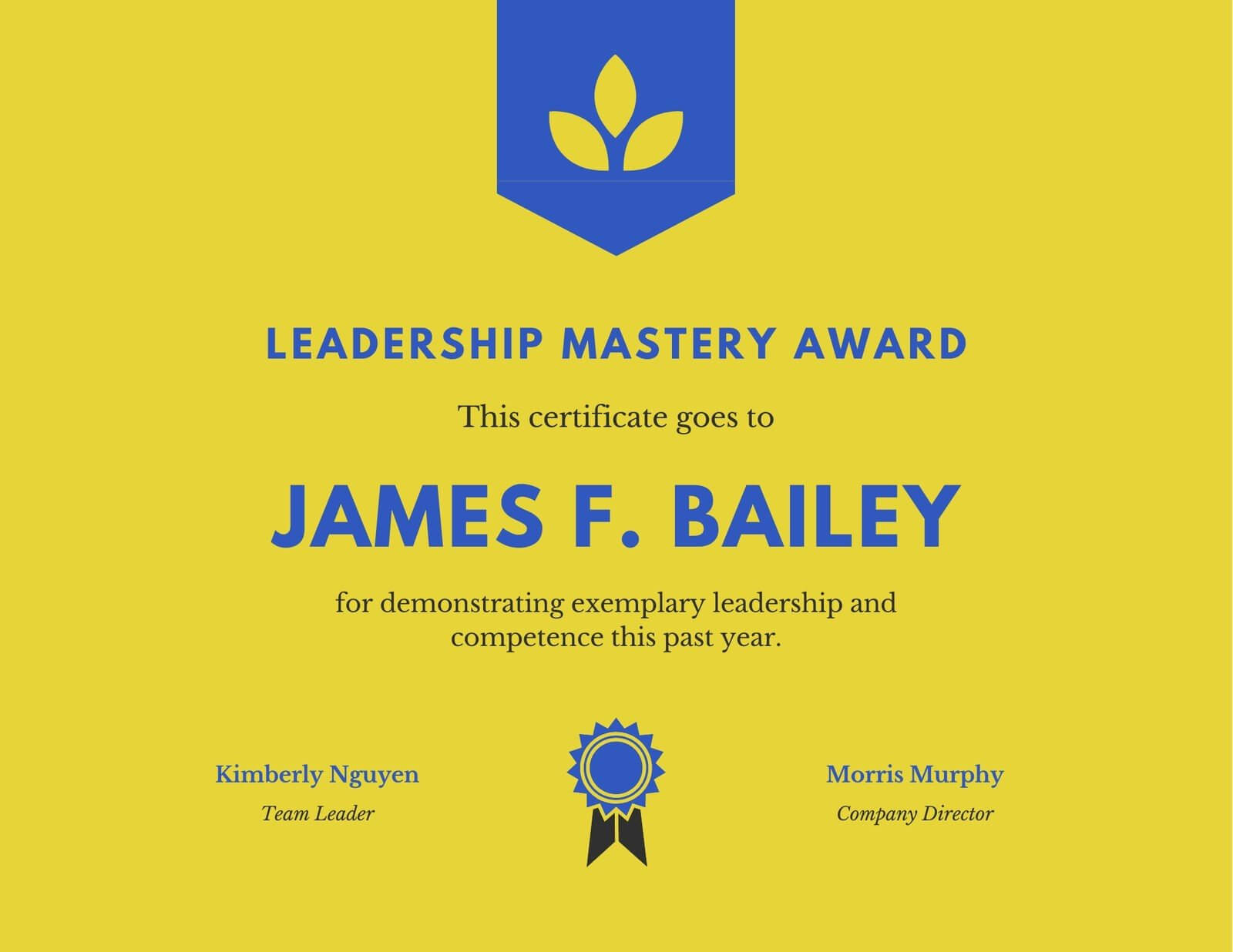 Yellow Leadership Award Certificate – Templatescanva Pertaining To Leadership Award Certificate Template
