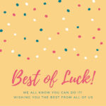 Yellow With Polka Dots Good Luck Card – Templatescanva For Good Luck Card Templates