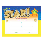 You're A Star! Gold Foil-Stamped Certificates - Pack Of 25 intended for Star Award Certificate Template