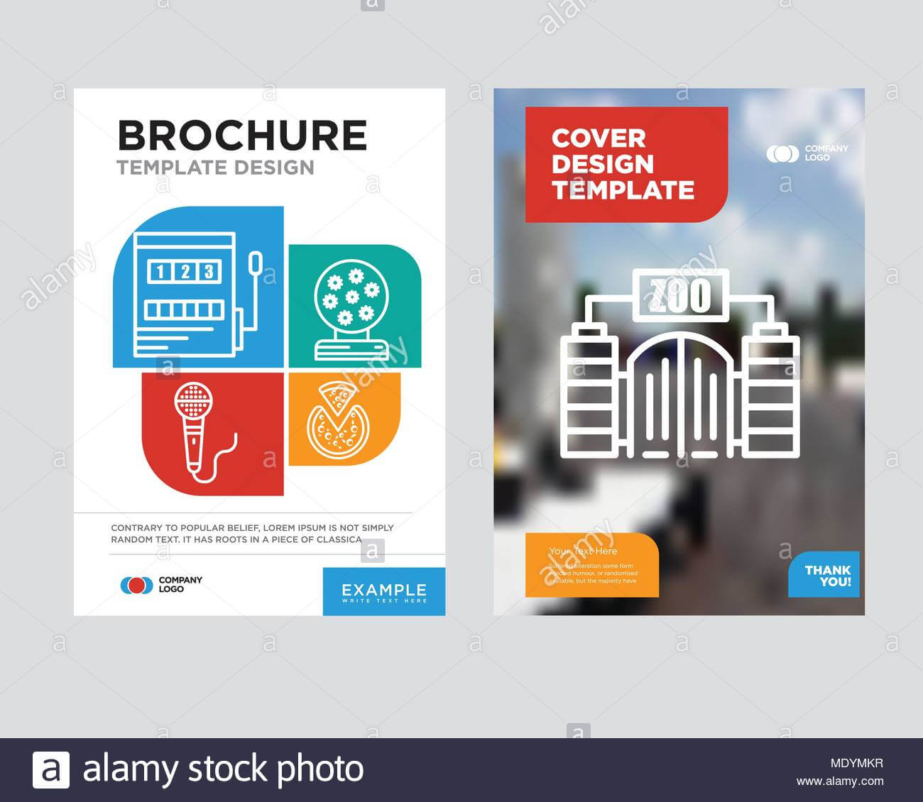 Zoo Brochure Flyer Design Template With Abstract Photo Regarding Zoo Brochure Template