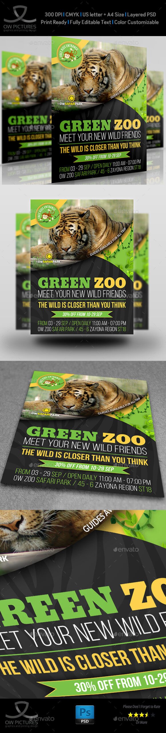 Zoo Flyer Graphics, Designs & Templates From Graphicriver For Zoo Brochure Template