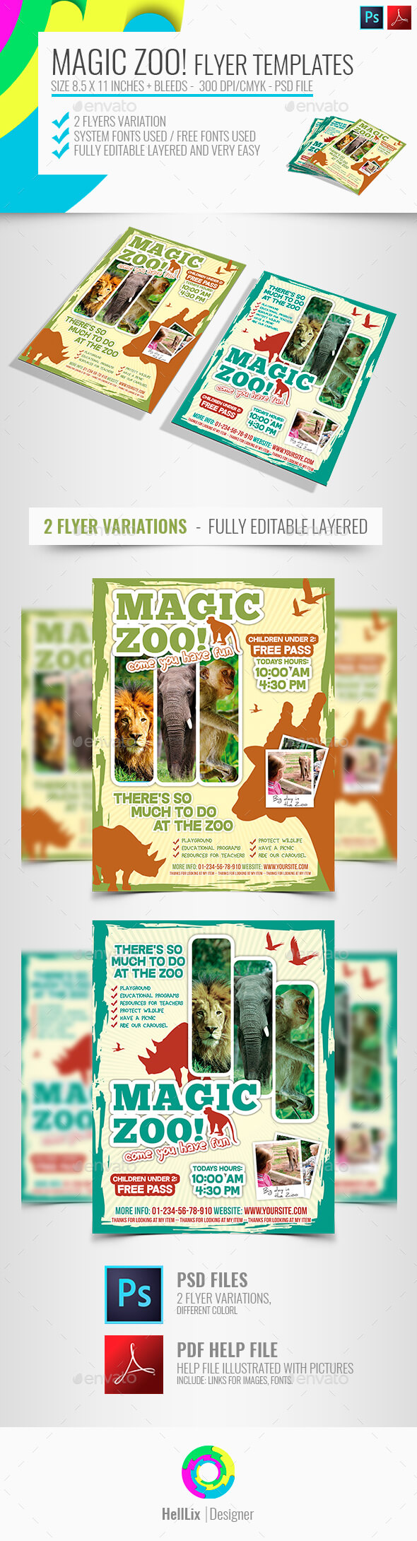 Zoo Stationery And Design Templates From Graphicriver Intended For Zoo Brochure Template